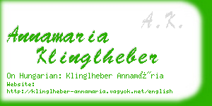 annamaria klinglheber business card